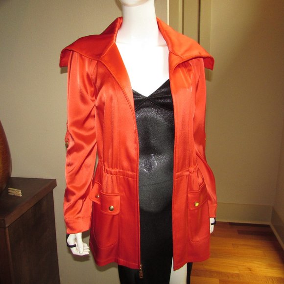 St John Jacket Orange Satin - Picture 1 of 9